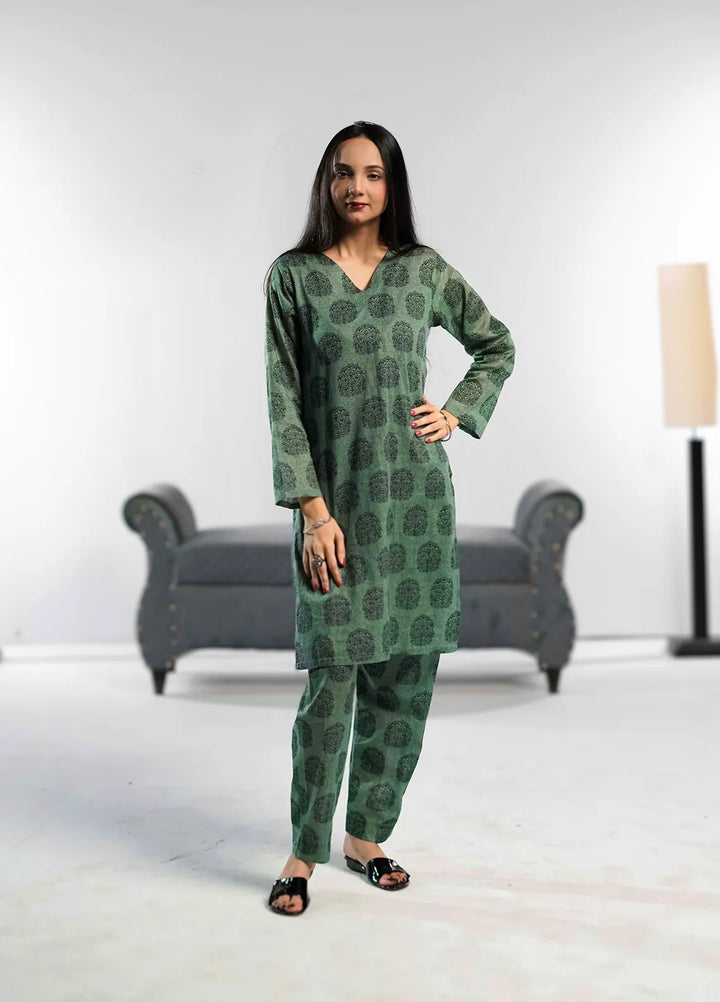 Ahlam by Safa Textiles Pret Cambric 2 Piece Suit Stone pine