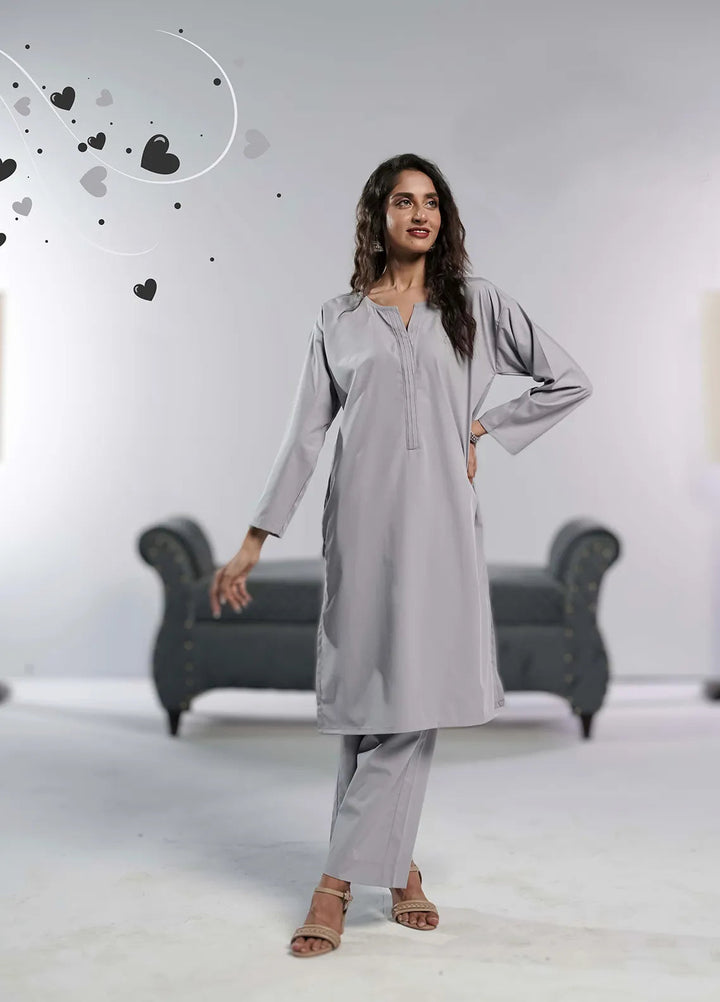 Ahlam by Safa Textiles Pret Wash n Wear 2 Piece Suit Ashen Blue