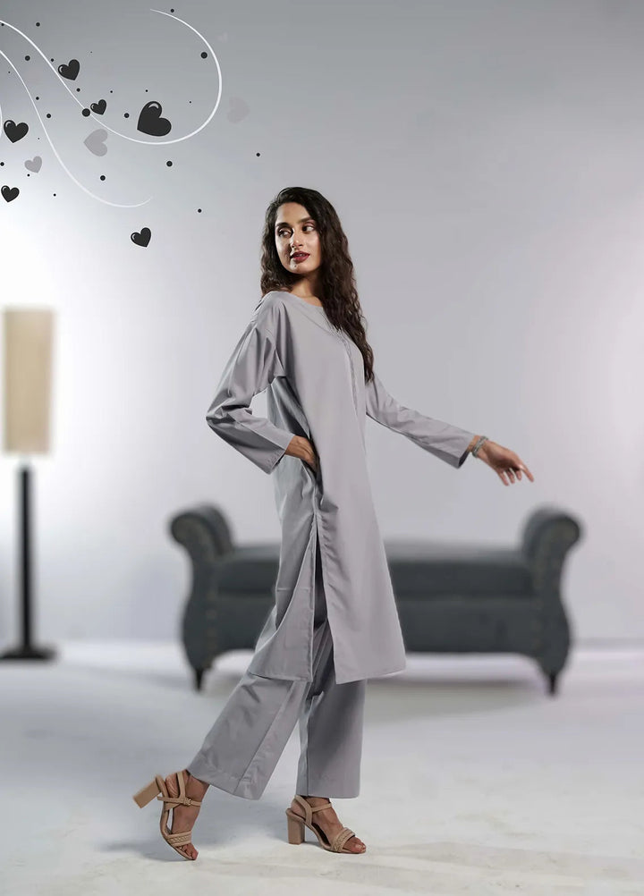 Ahlam by Safa Textiles Pret Wash n Wear 2 Piece Suit Ashen Blue