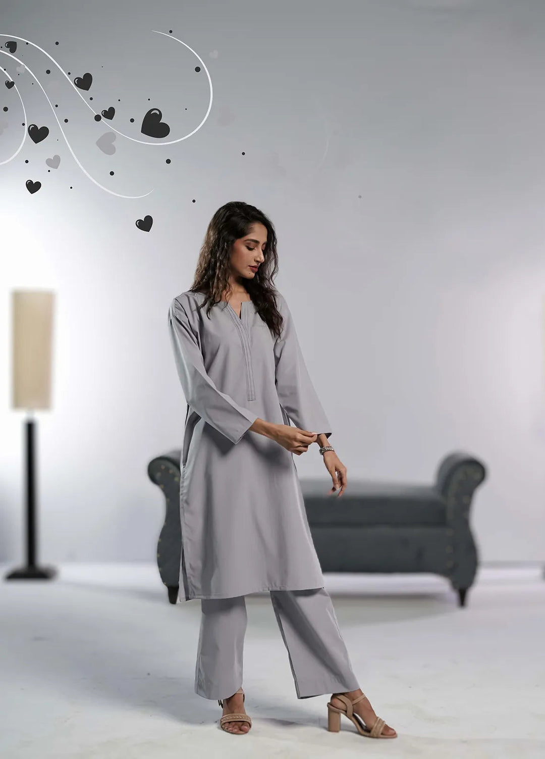 Ahlam by Safa Textiles Pret Wash n Wear 2 Piece Suit Ashen Blue