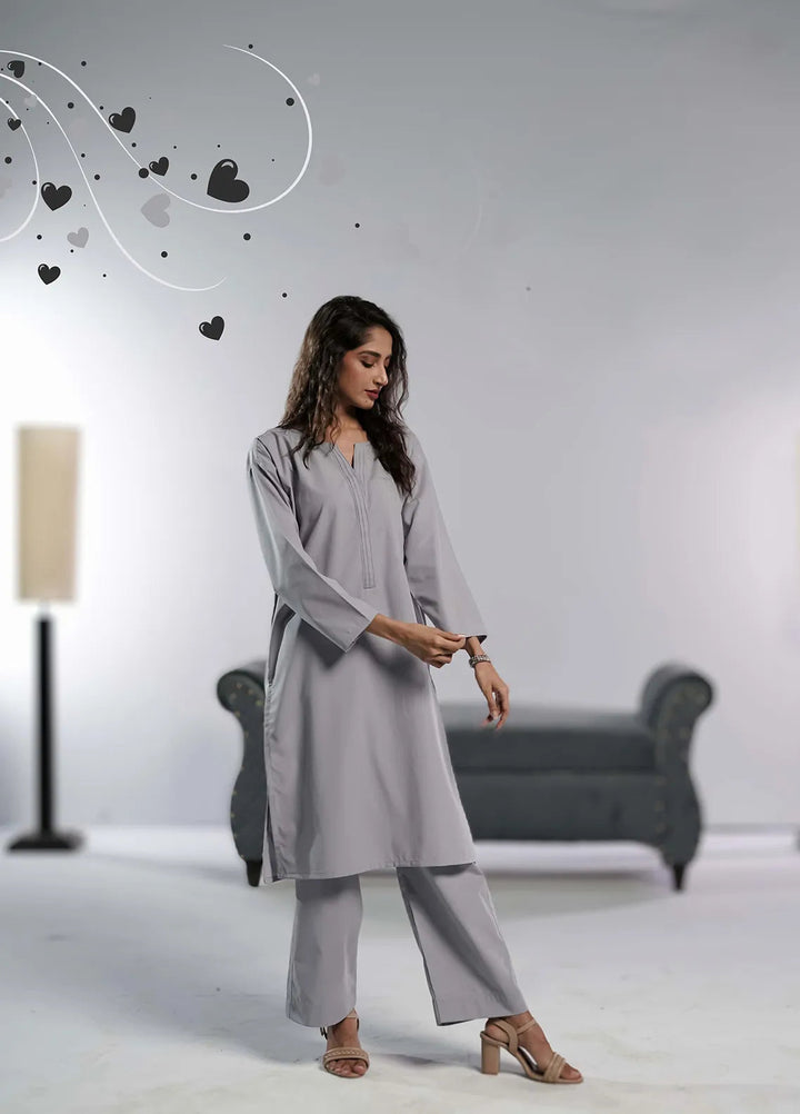 Ahlam by Safa Textiles Pret Wash n Wear 2 Piece Suit Ashen Blue