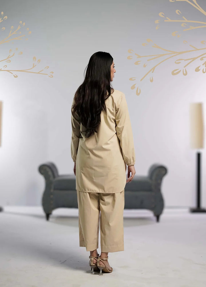 Ahlam by Safa Textiles Pret Wash n Wear 2 Piece Suit Beige Bliss