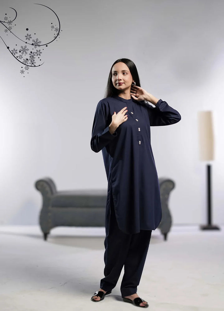 Ahlam by Safa Textiles Pret Wash n Wear 2 Piece Suit Navy Luxe