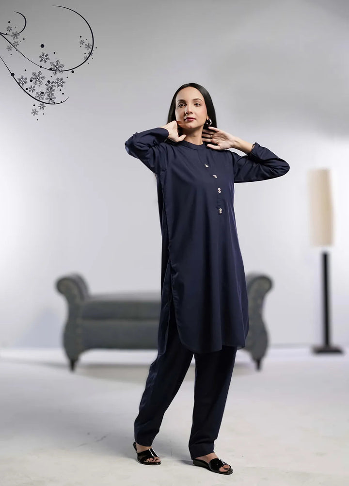 Ahlam by Safa Textiles Pret Wash n Wear 2 Piece Suit Navy Luxe