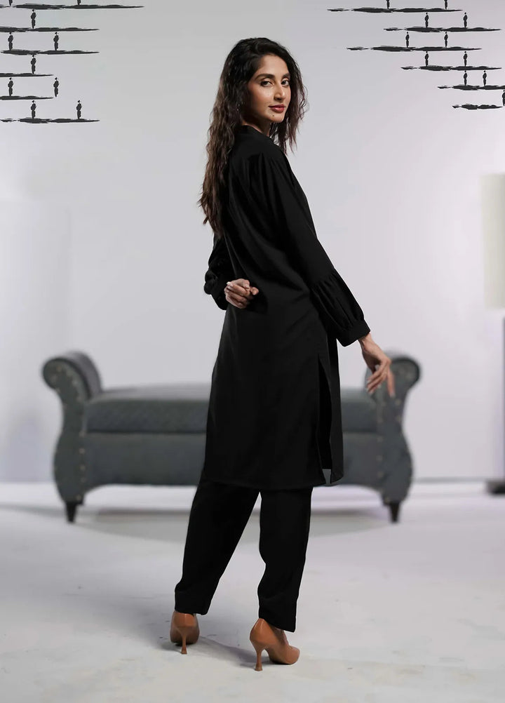 Ahlam by Safa Textiles Pret Wash n Wear 2 Piece Suit Noir