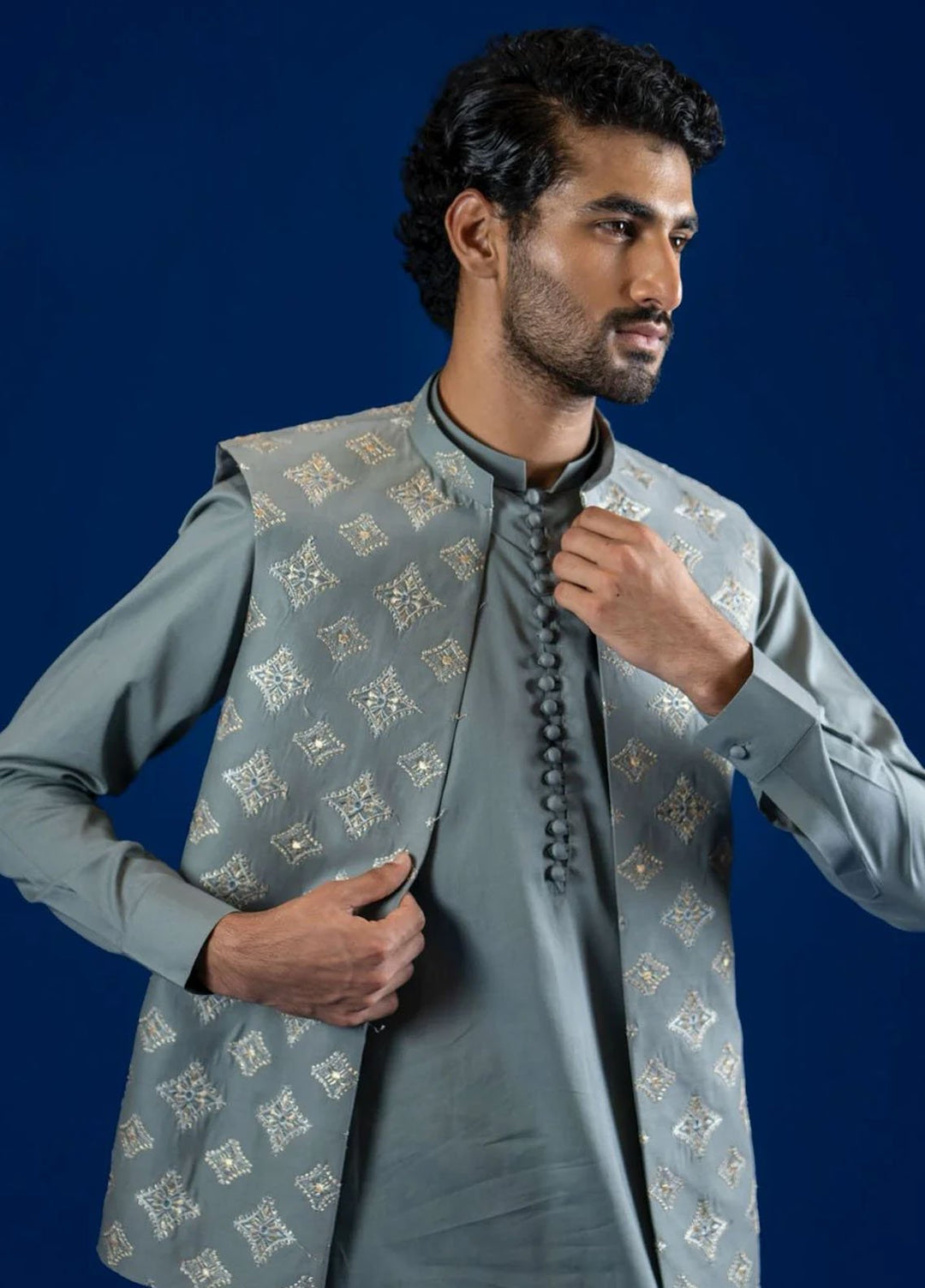 Ahmad Raza Embroidered Kurta Pajama Cotton AR5179