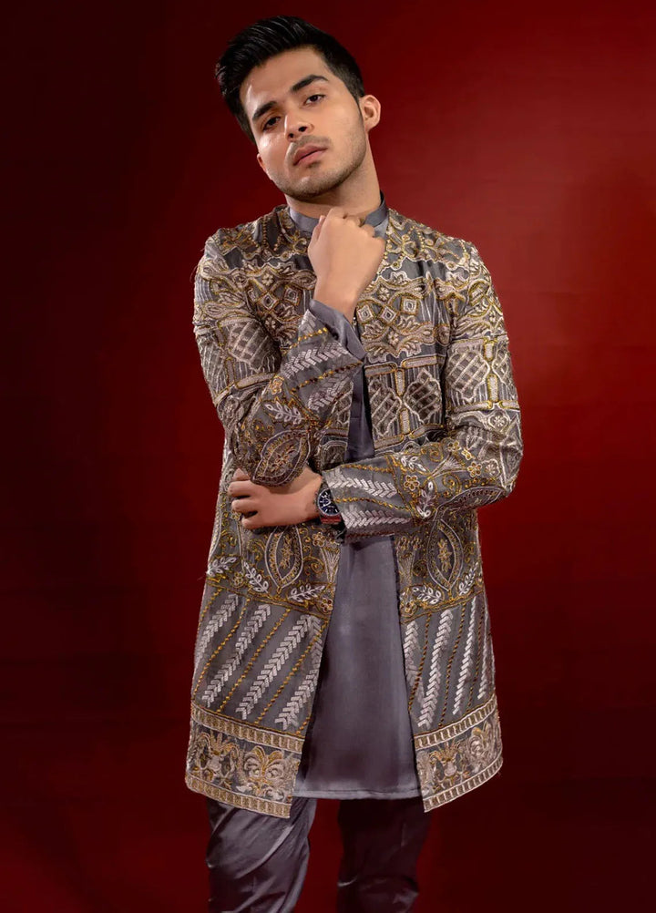 Ahmad Raza Embroidered Men Prince Suit - AR9027