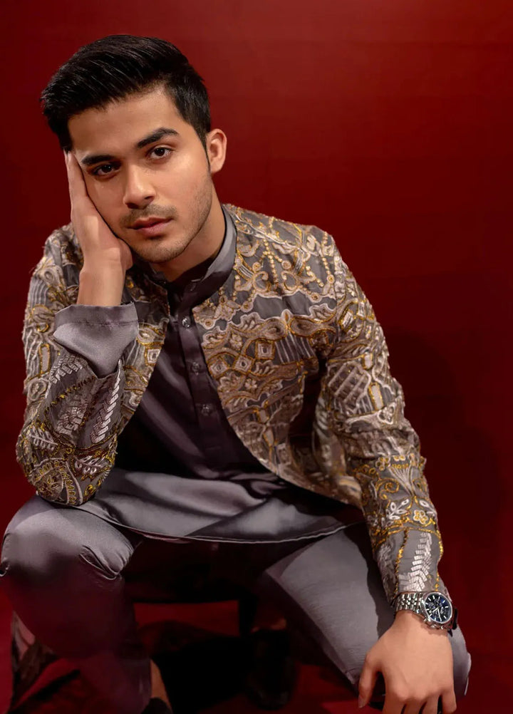 Ahmad Raza Embroidered Men Prince Suit - AR9027