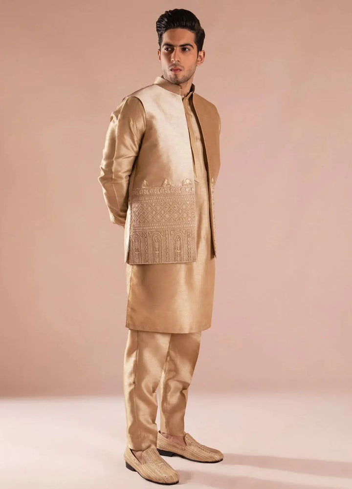 Ahmad Raza Pret Embroidered Raw Silk 3 Piece Suit AR5099