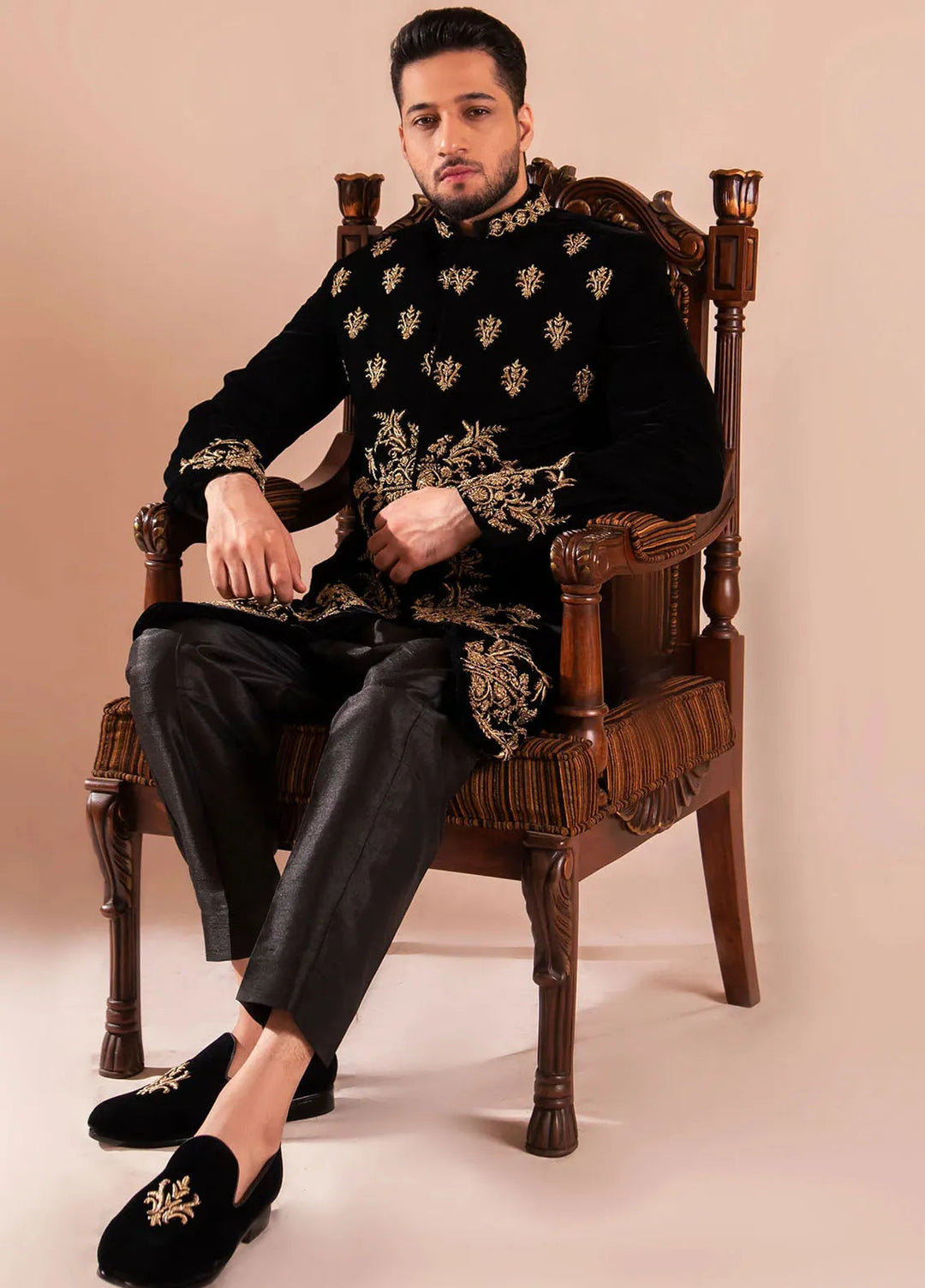 Ahmad Raza Pret Embroidered Silk 4 Piece Suit AR-9007