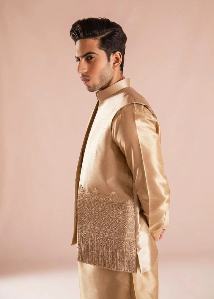 Ahmad Raza Silk Embroidered Men 3 Piece Suit - AR5099