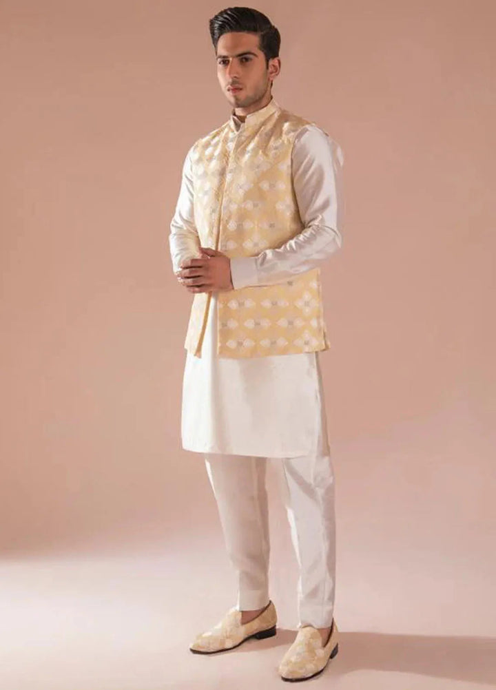Ahmad Raza Silk Embroidered Men 3 Piece Suit - AR5101