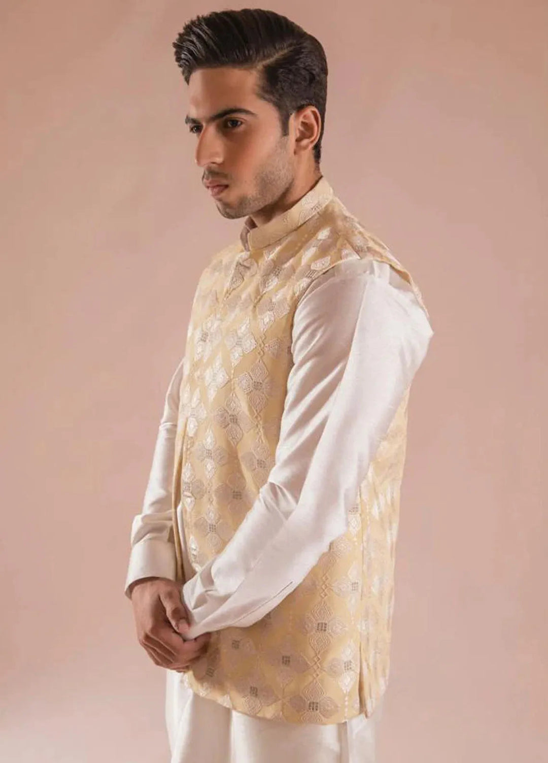 Ahmad Raza Silk Embroidered Men 3 Piece Suit - AR5101