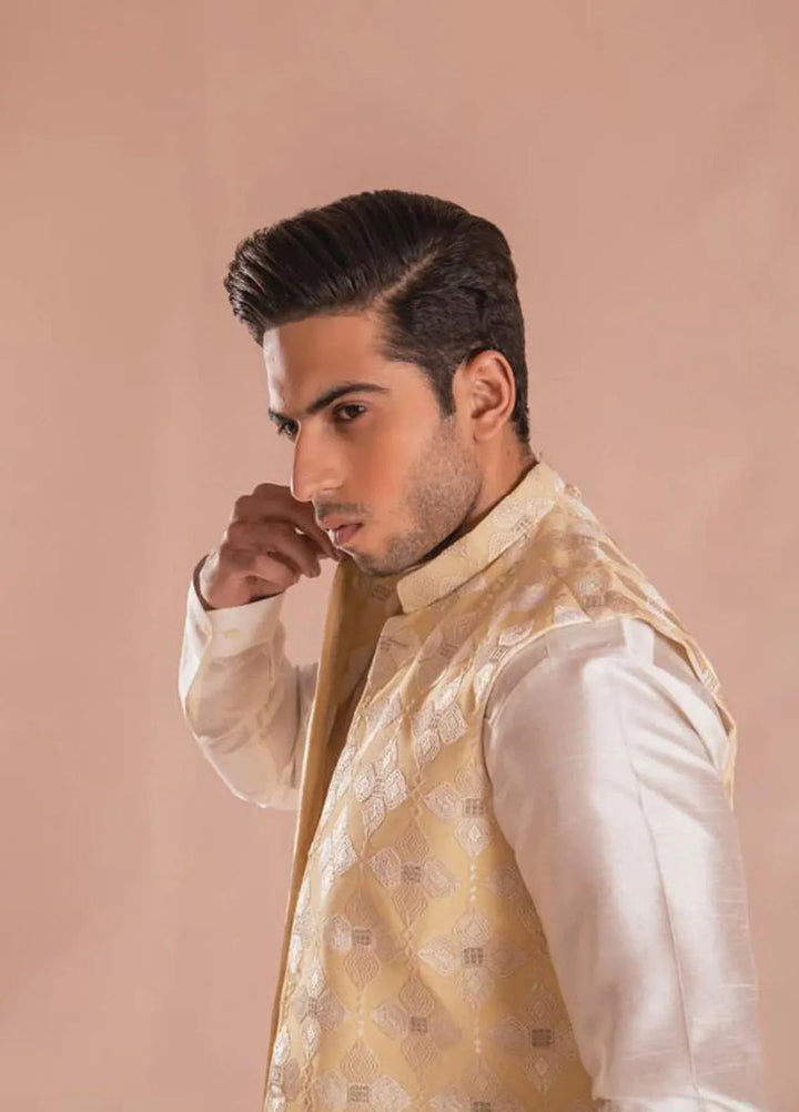 Ahmad Raza Silk Embroidered Men 3 Piece Suit - AR5101