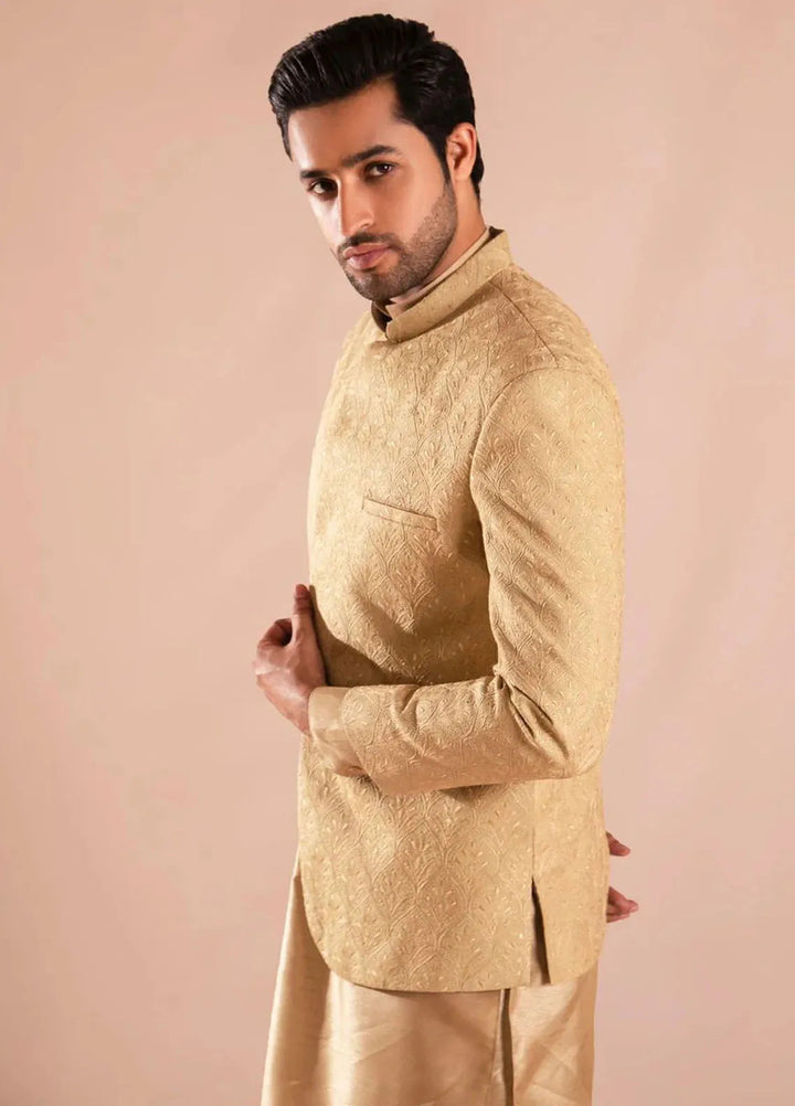 Ahmad Raza Silk Embroidered Men 3 Piece Suit - AR5102