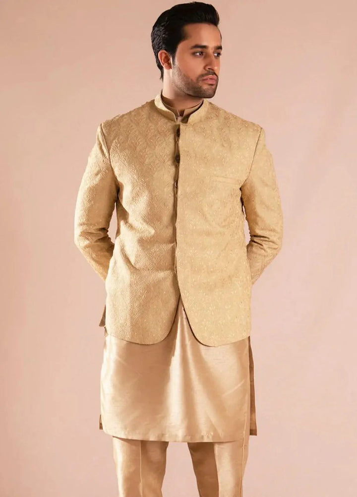 Ahmad Raza Silk Embroidered Men 3 Piece Suit - AR5102