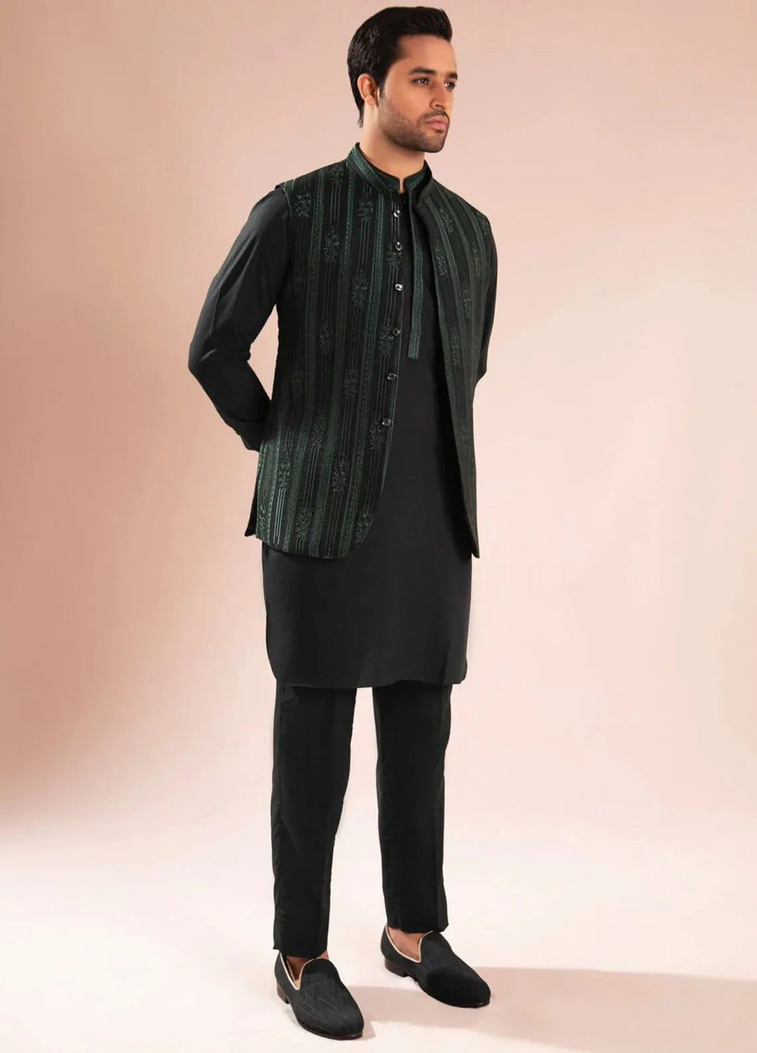 Ahmad Raza Wash N Wear Embroidered Men 3 Piece Suit - AR5091