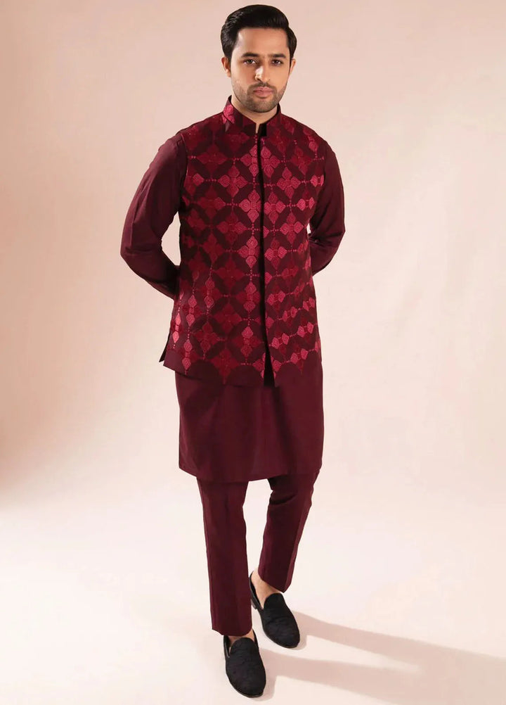 Ahmad Raza Wash N Wear Embroidered Men 3 Piece Suit - AR5096