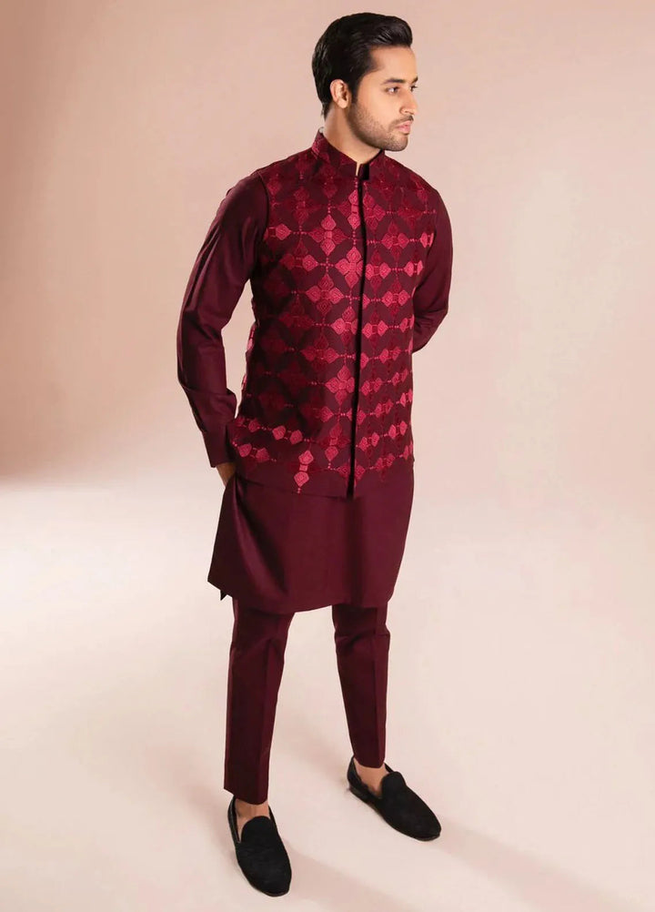 Ahmad Raza Wash N Wear Embroidered Men 3 Piece Suit - AR5096