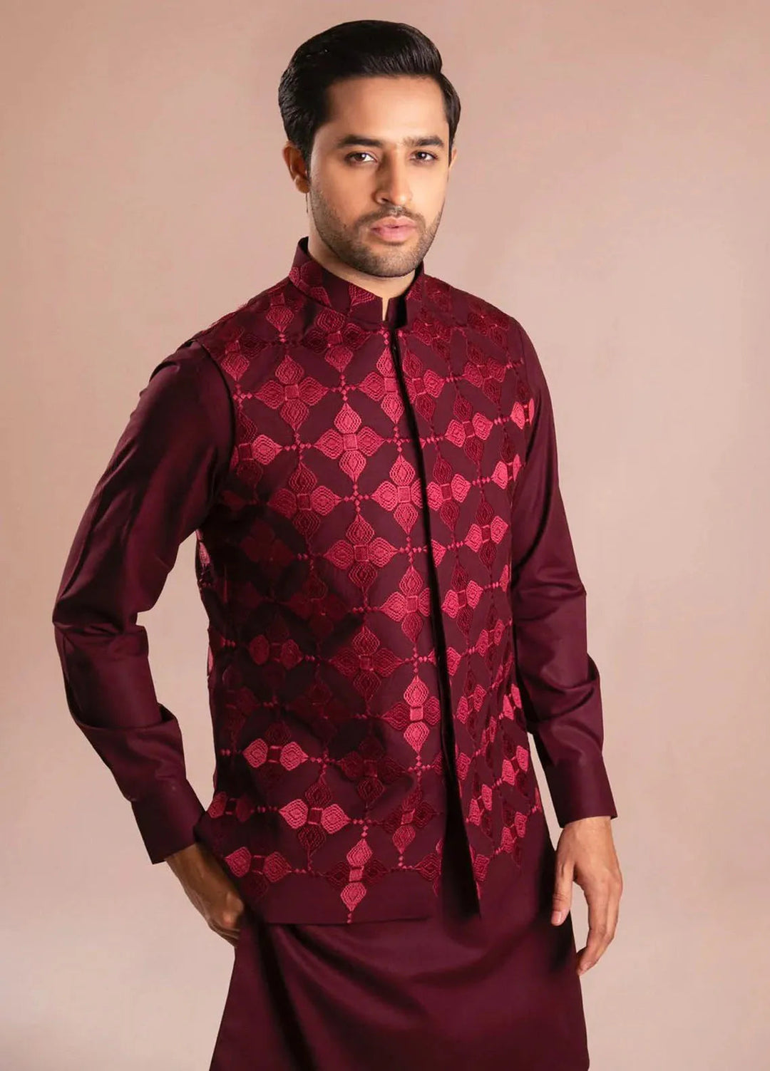 Ahmad Raza Wash N Wear Embroidered Men 3 Piece Suit - AR5096