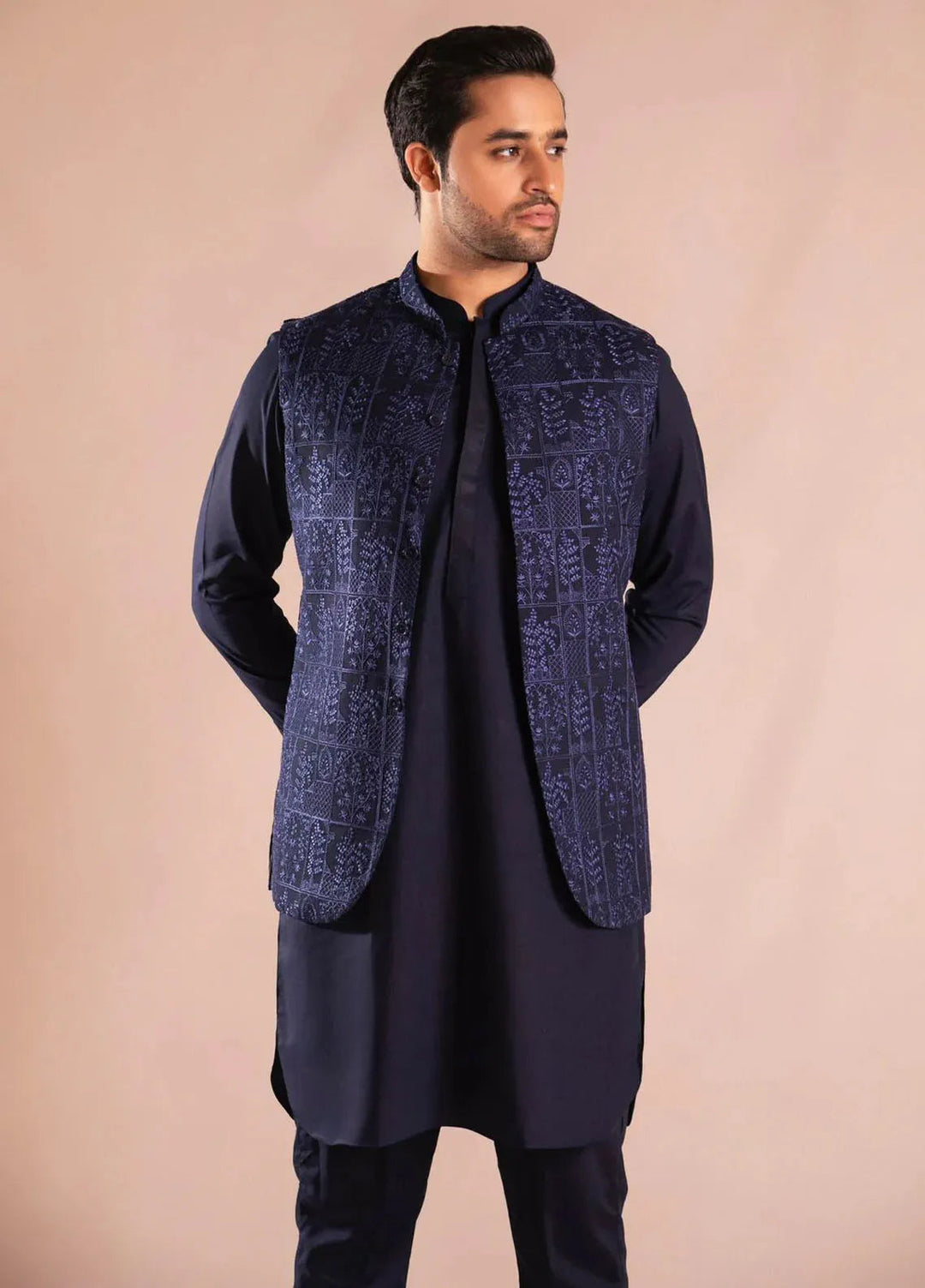 Ahmad Raza Wash N Wear Embroidered Men 3 Piece Suit - AR5100