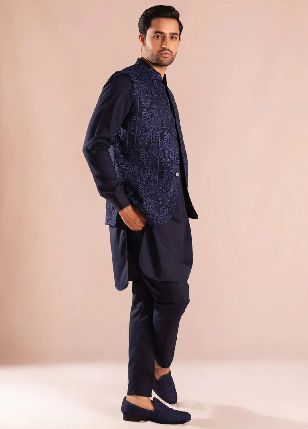Ahmad Raza Wash N Wear Embroidered Men 3 Piece Suit - AR5100