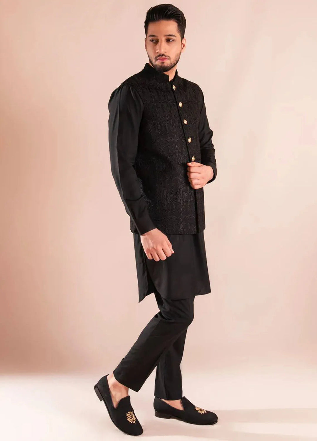 Ahmad Raza Wash N Wear Embroidered Men 3 Piece Suit - AR5103