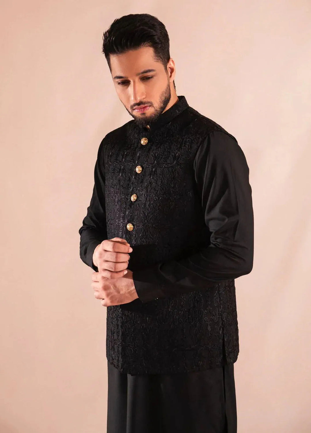 Ahmad Raza Wash N Wear Embroidered Men 3 Piece Suit - AR5103