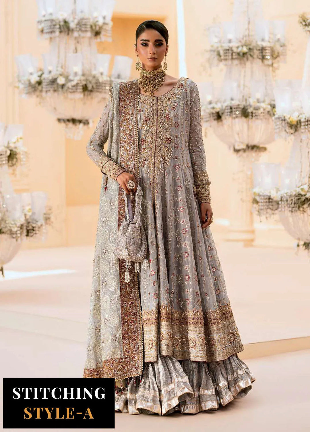 Aik Atelier Embroidered Chiffon Suit Unstitched 3 Piece AIK25WF Look-02 - Formals Collection