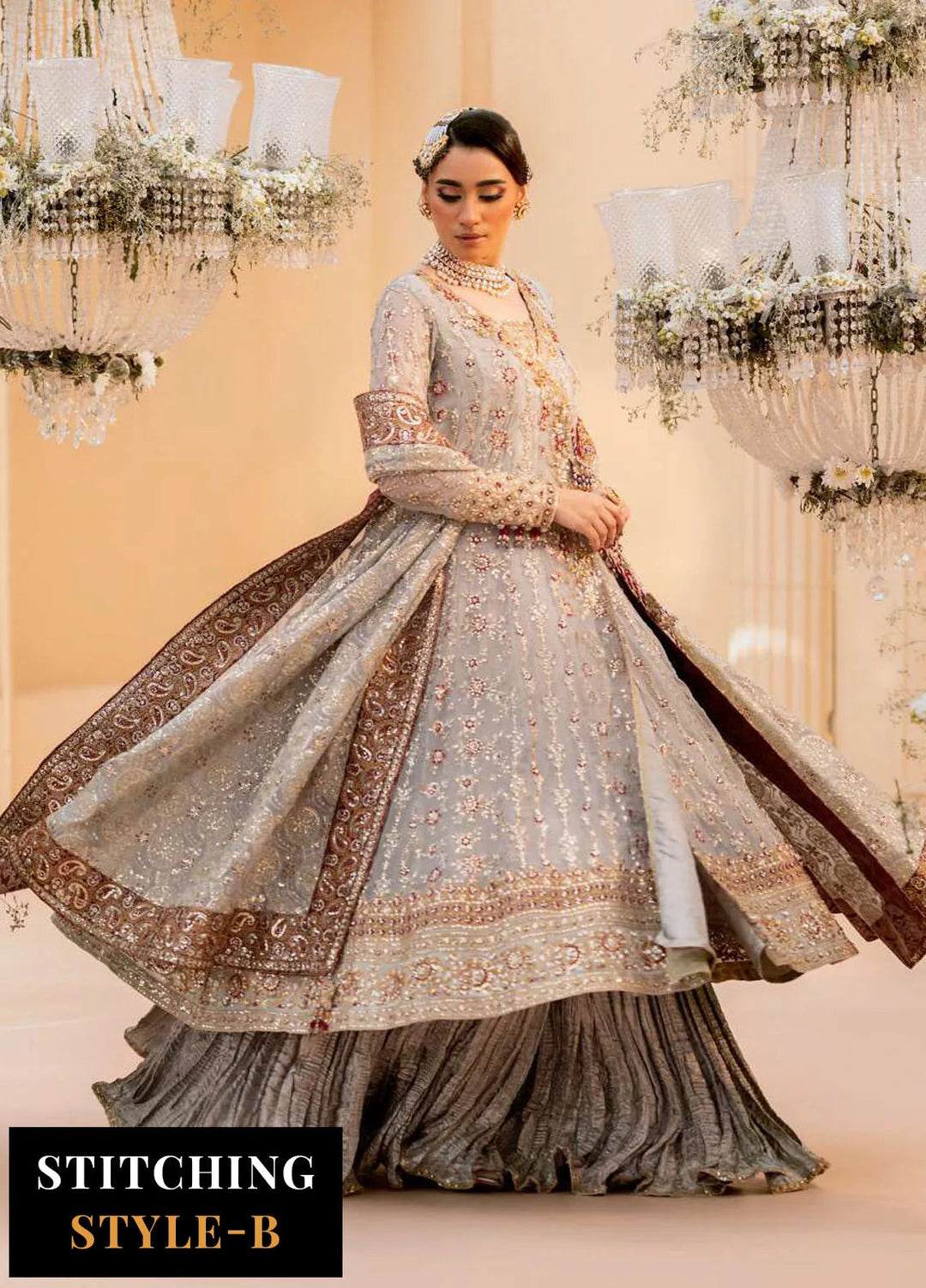 Aik Atelier Embroidered Chiffon Suit Unstitched 3 Piece AIK25WF Look-02 - Formals Collection