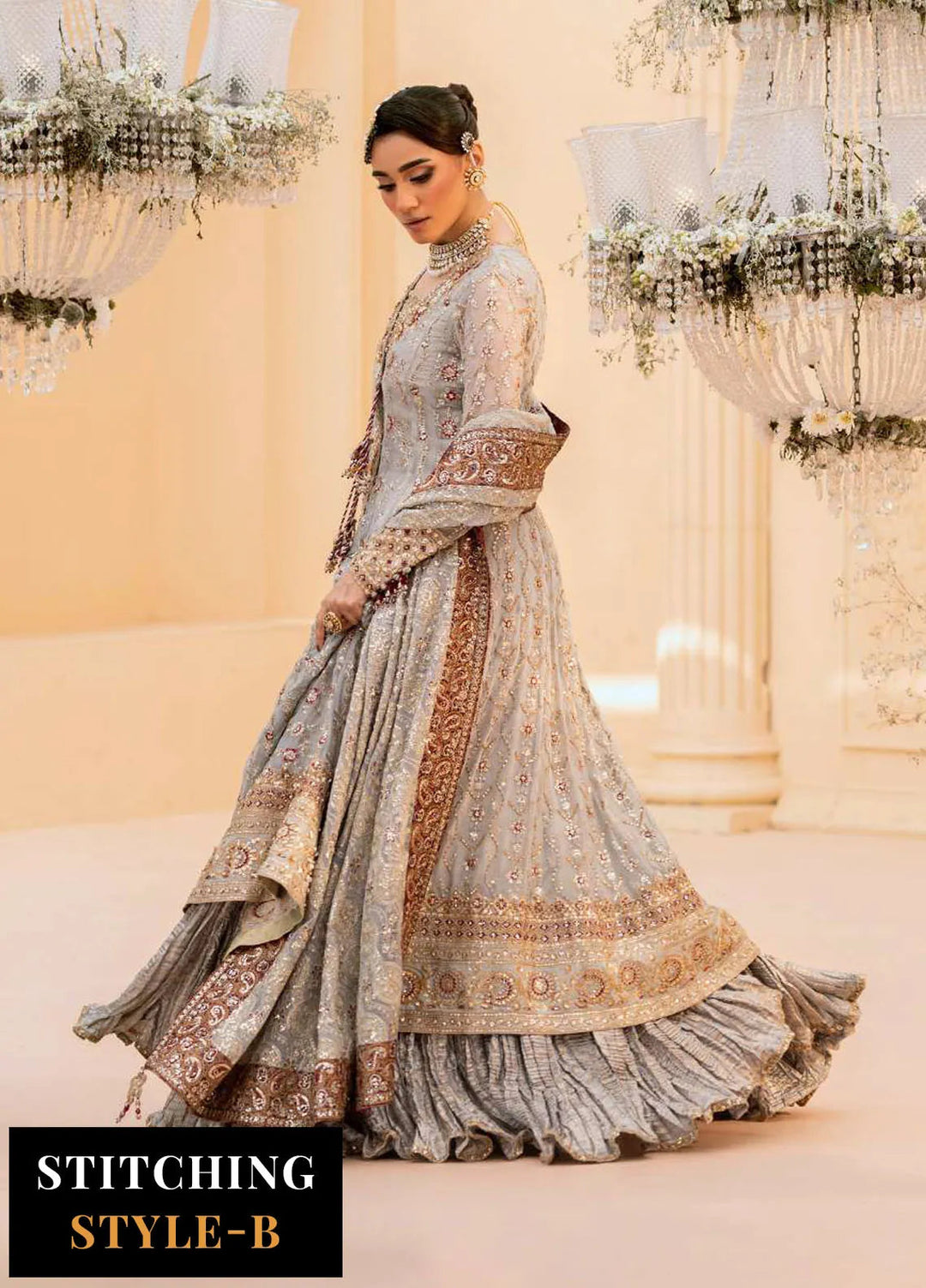 Aik Atelier Embroidered Chiffon Suit Unstitched 3 Piece AIK25WF Look-02 - Formals Collection