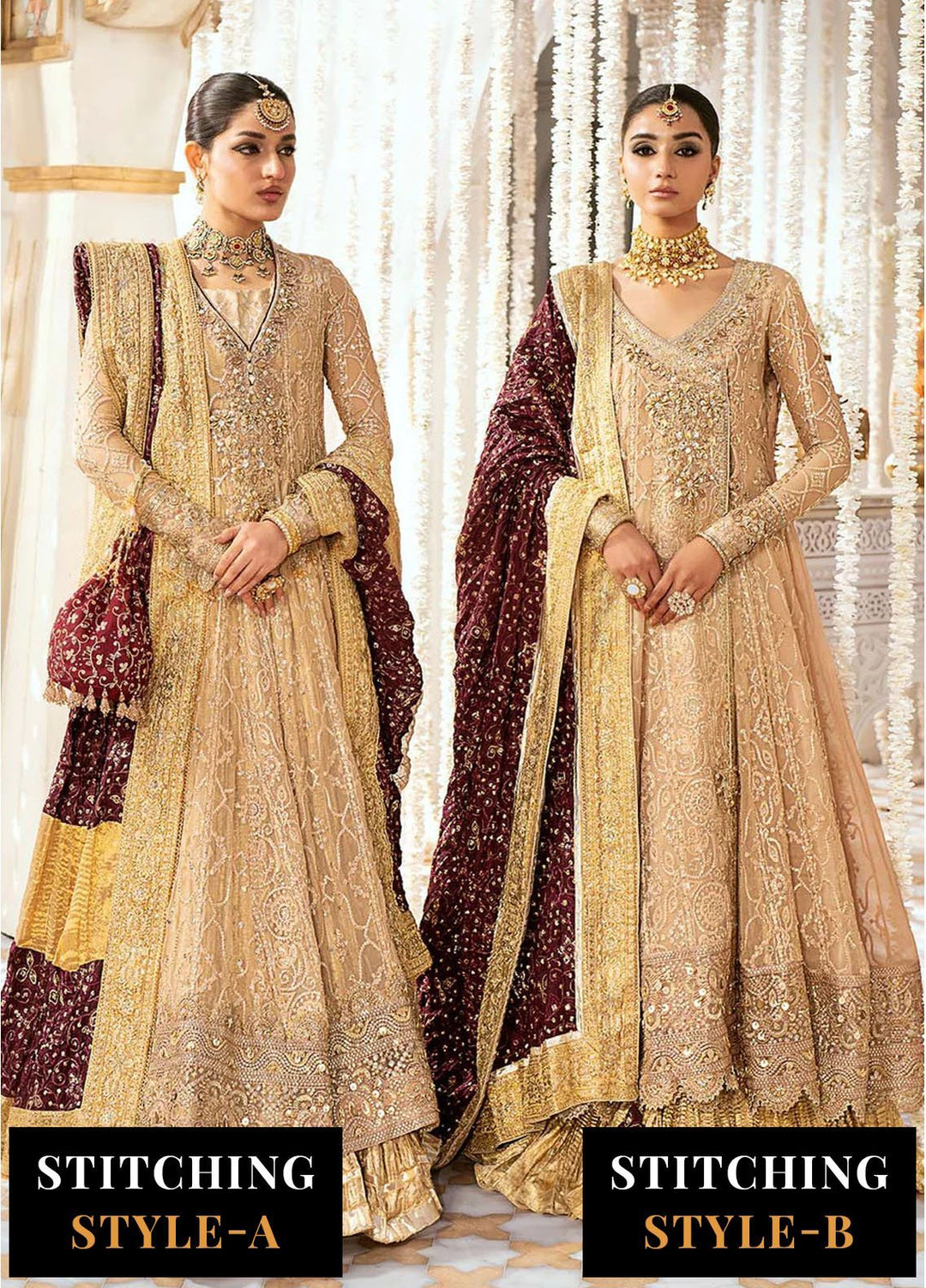 AIK Atelier Embroidered Chiffon Suits Unstitched 3 Piece AIK24WF Look 08 - Wedding Collection