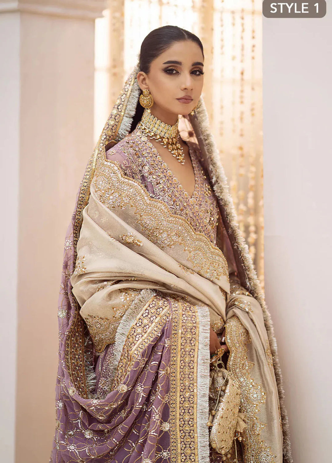 AIK Atelier Embroidered Chiffon Suits Unstitched 3 Piece AIK24WF2 Look 10 - Wedding Collection