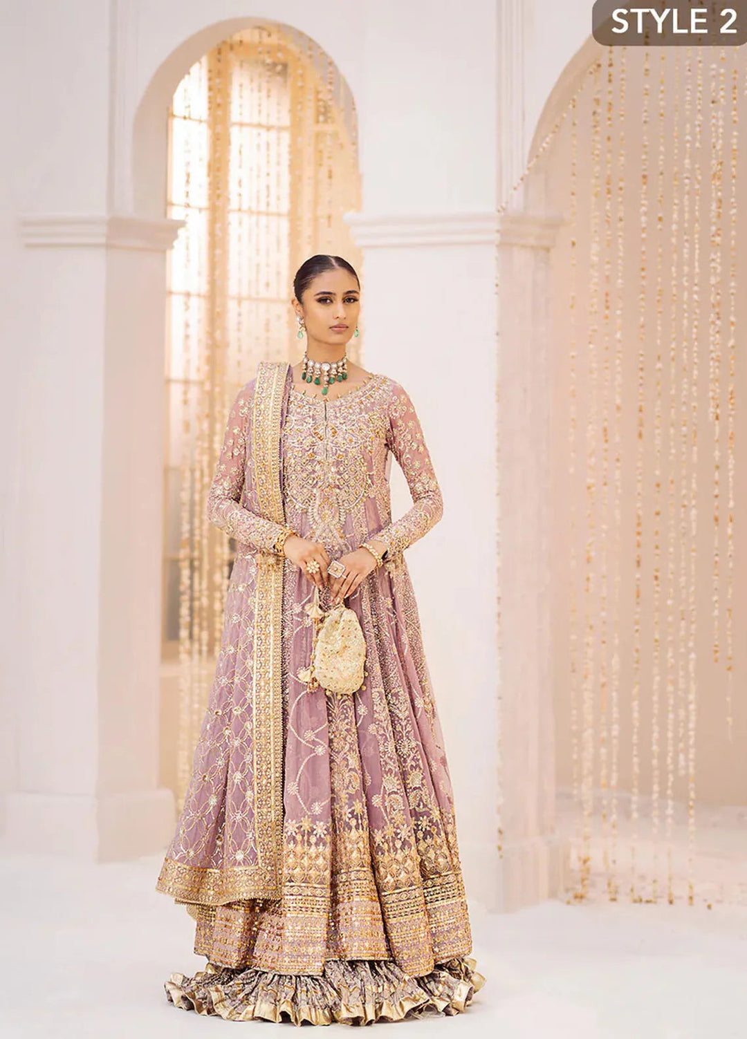 AIK Atelier Embroidered Chiffon Suits Unstitched 3 Piece AIK24WF2 Look 10 - Wedding Collection