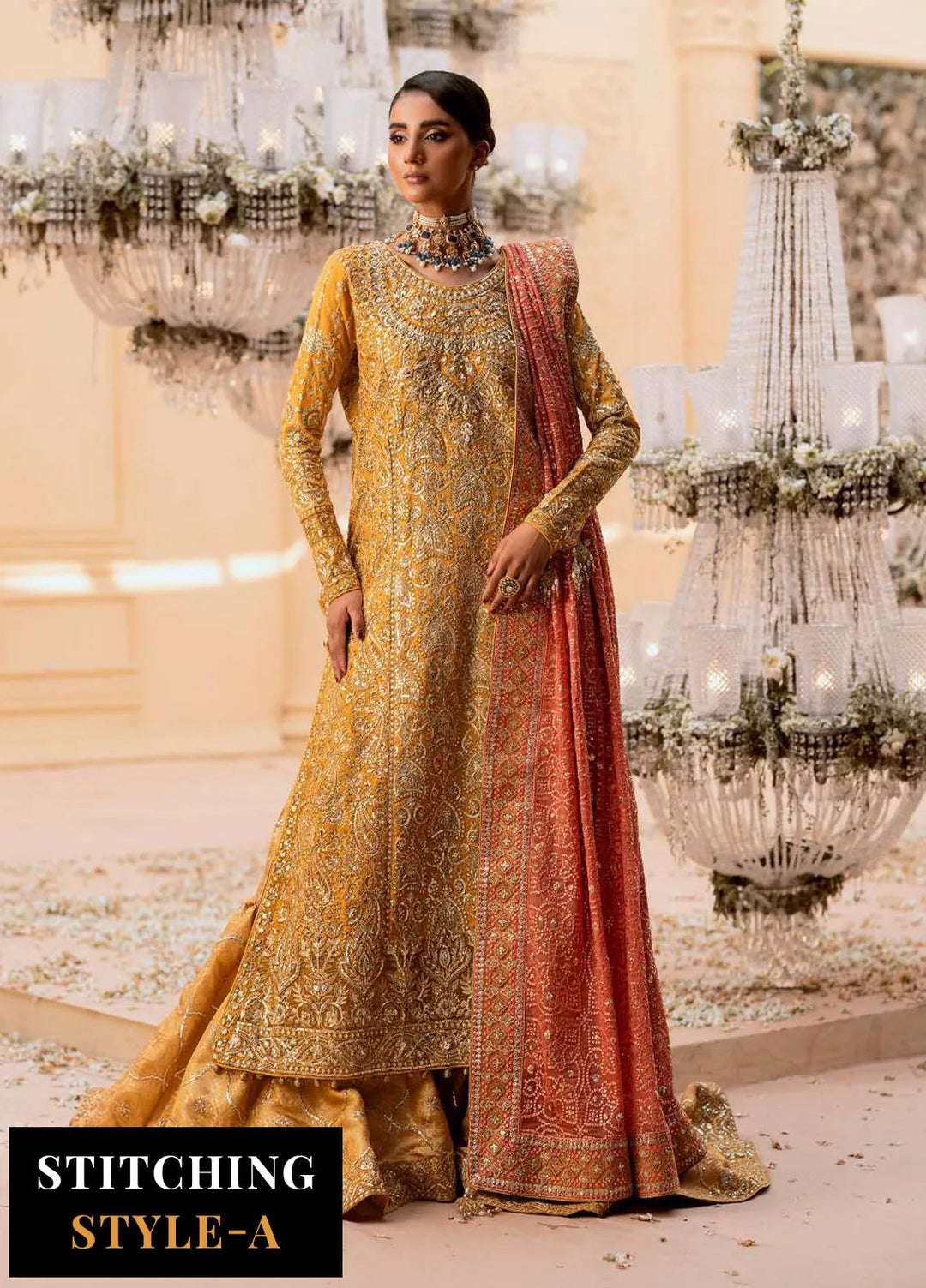 Aik Atelier Embroidered Khaadi Net Suit Unstitched 3 Piece AIK25WF Look-08 - Formals Collection