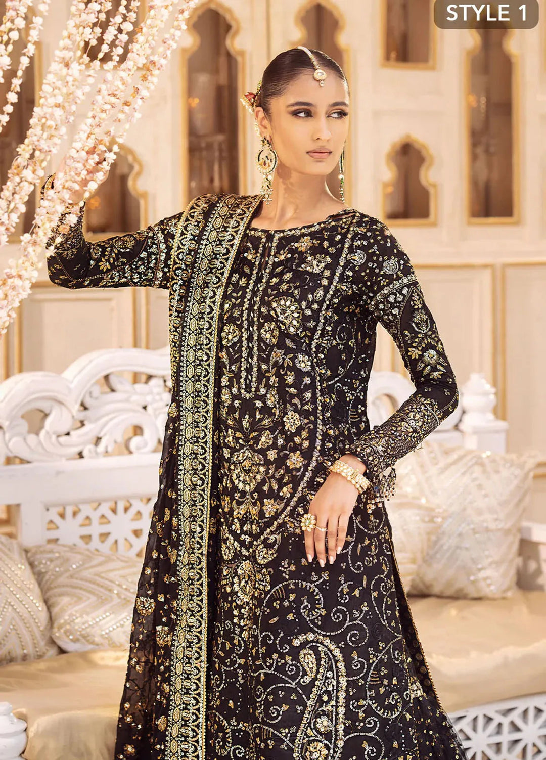 AIK Atelier Embroidered Khaadi Net Suits Unstitched 3 Piece AIK24WF2 Look 07 - Wedding Collection