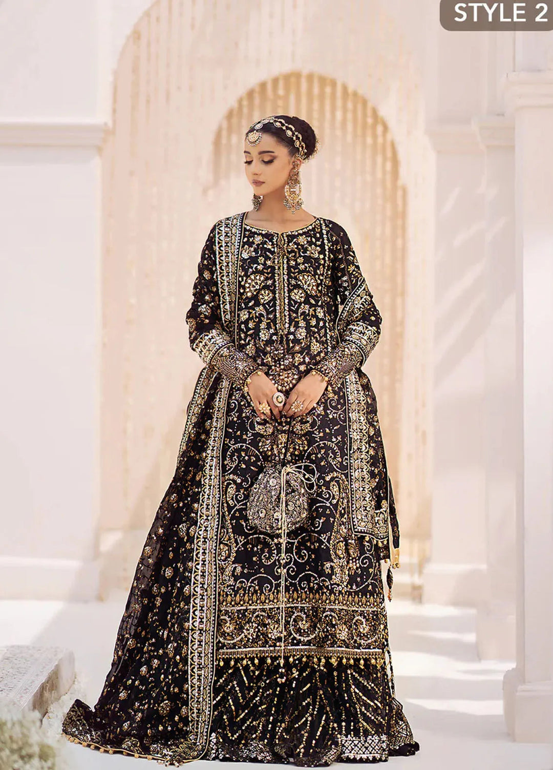 AIK Atelier Embroidered Khaadi Net Suits Unstitched 3 Piece AIK24WF2 Look 07 - Wedding Collection