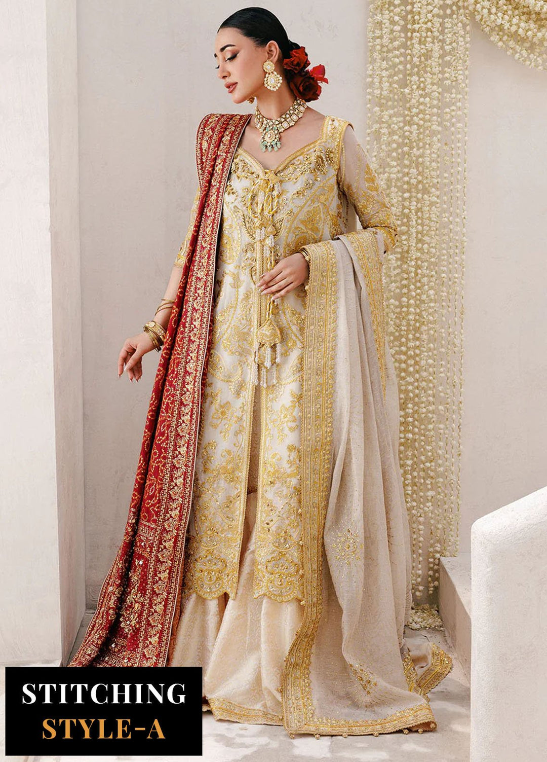 Aik Atelier Embroidered Khaadi Net Suits Unstitched 3 Piece AIK25WU D-03 - Formals Collection