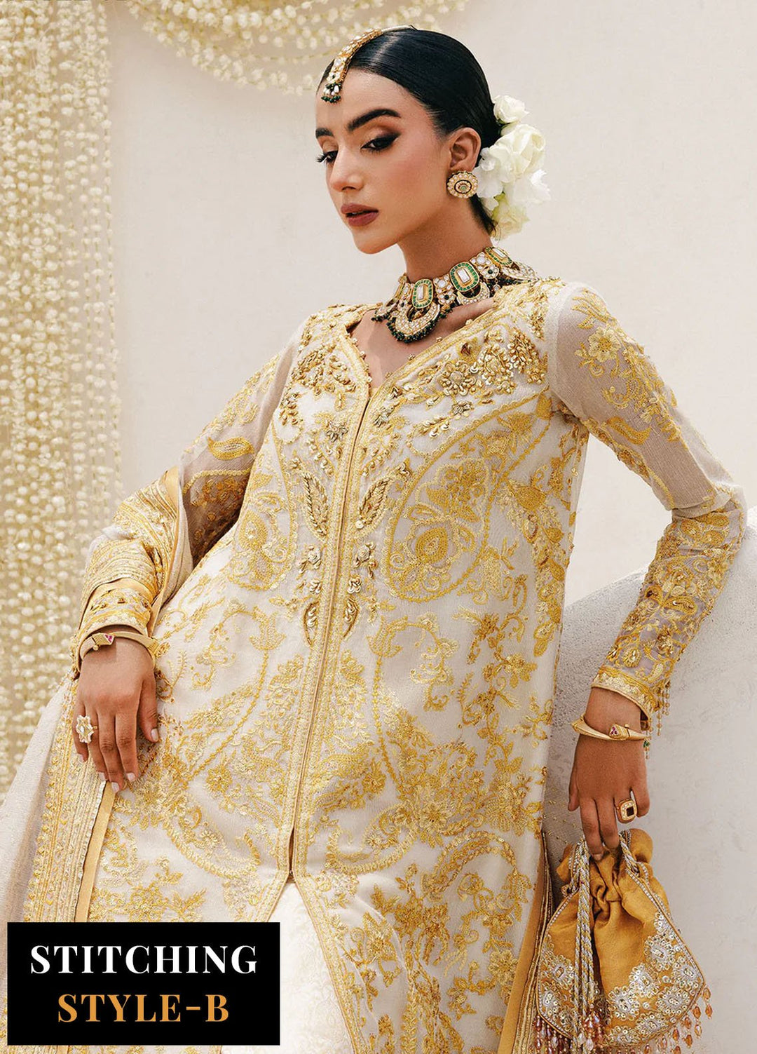 Aik Atelier Embroidered Khaadi Net Suits Unstitched 3 Piece AIK25WU D-03 - Formals Collection