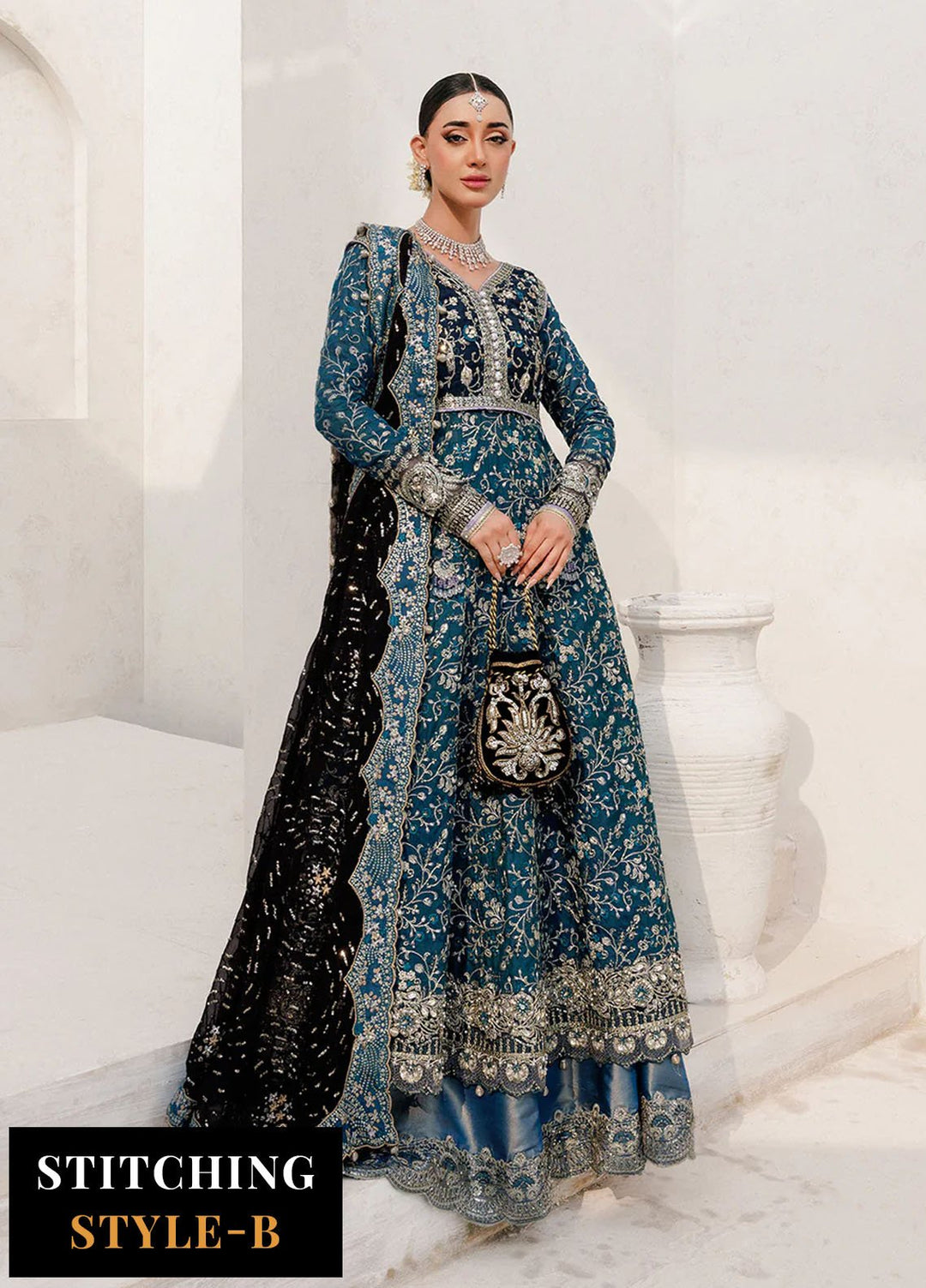 Aik Atelier Embroidered Khaadi Net Suits Unstitched 3 Piece AIK25WU D-09 - Formals Collection