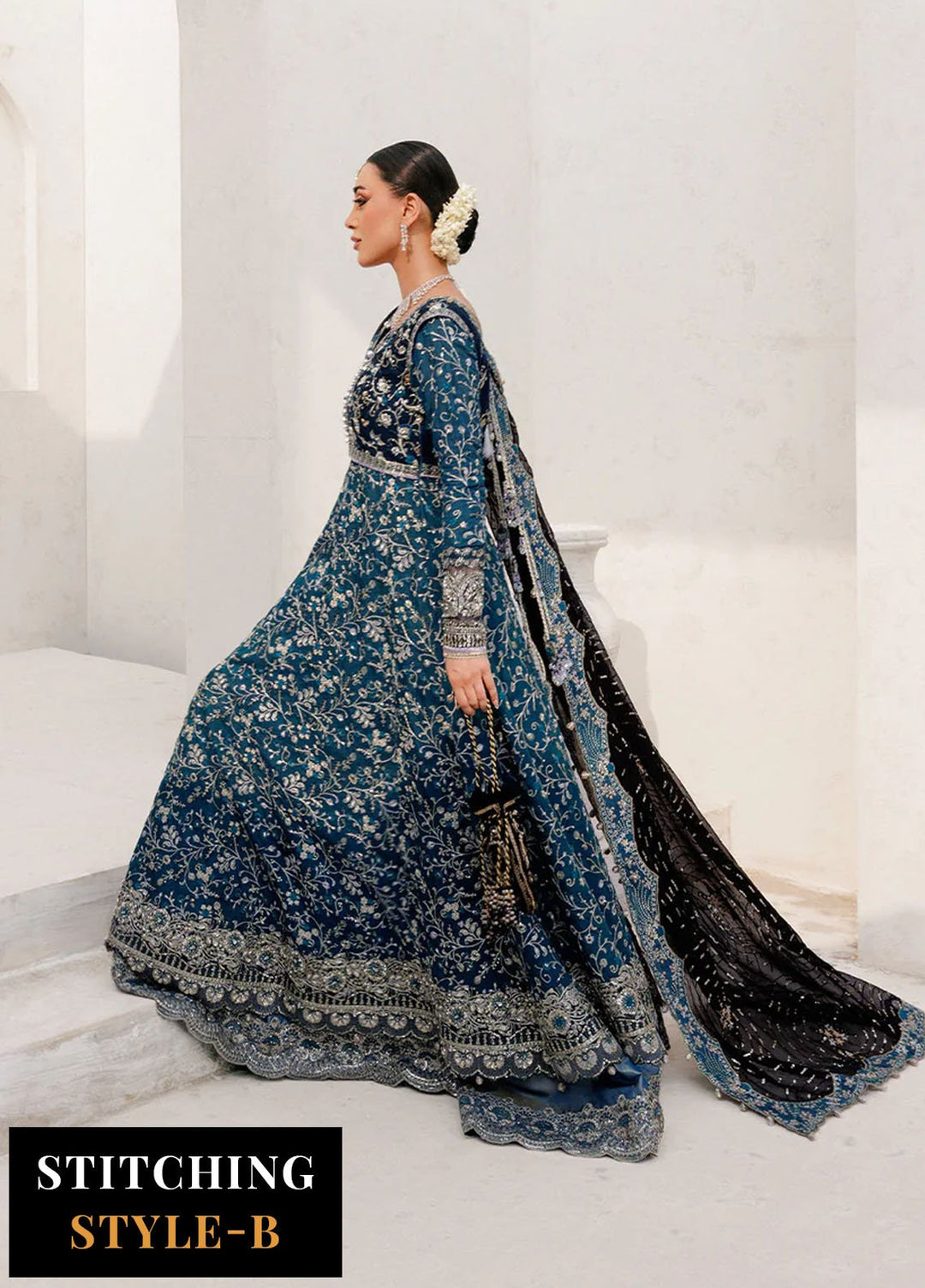 Aik Atelier Embroidered Khaadi Net Suits Unstitched 3 Piece AIK25WU D-09 - Formals Collection