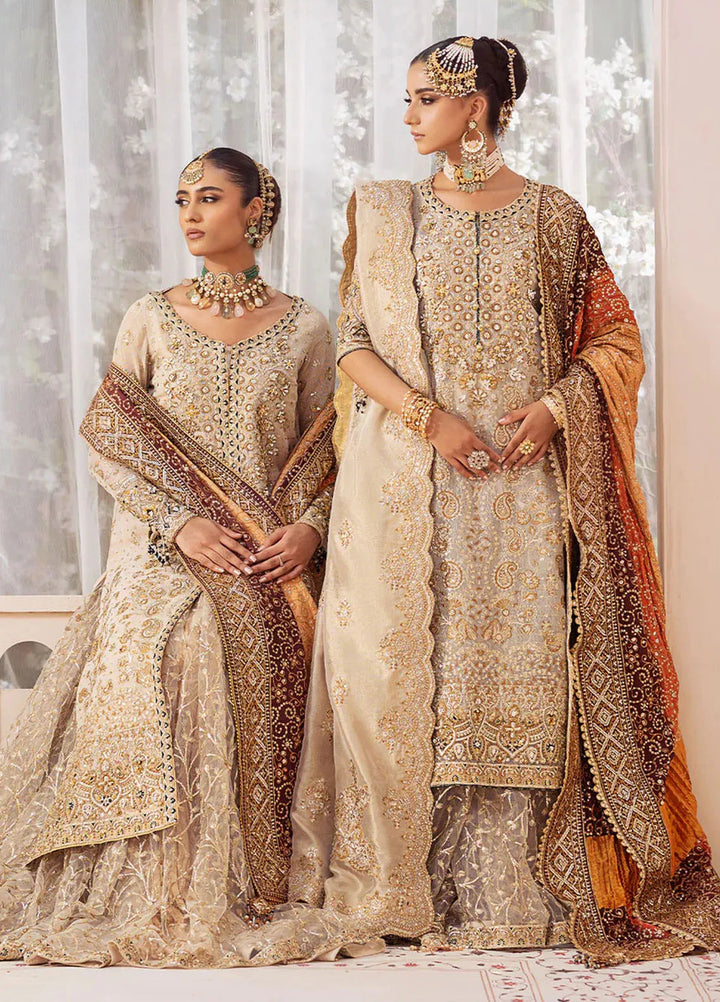 AIK Atelier Embroidered Kundan Zari Suits Unstitched 3 Piece AIK24WF2 Look 01 - Wedding Collection