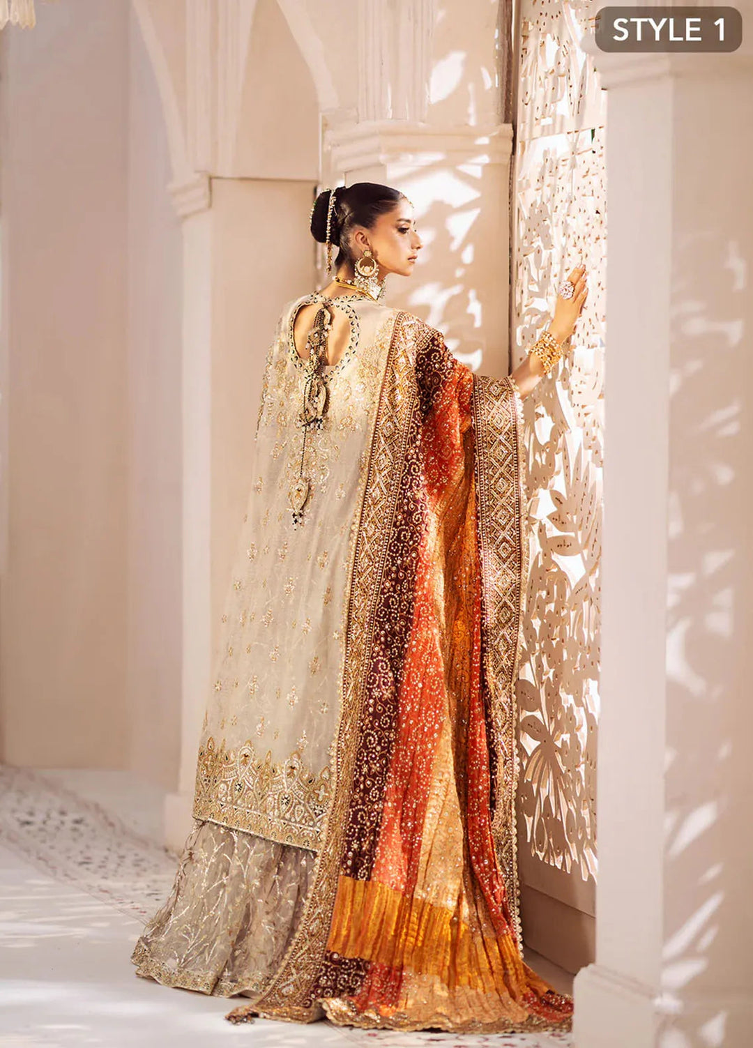 AIK Atelier Embroidered Kundan Zari Suits Unstitched 3 Piece AIK24WF2 Look 01 - Wedding Collection