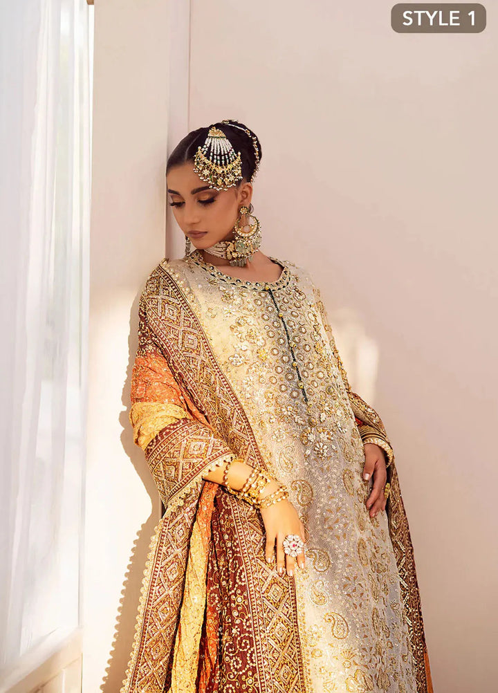 AIK Atelier Embroidered Kundan Zari Suits Unstitched 3 Piece AIK24WF2 Look 01 - Wedding Collection