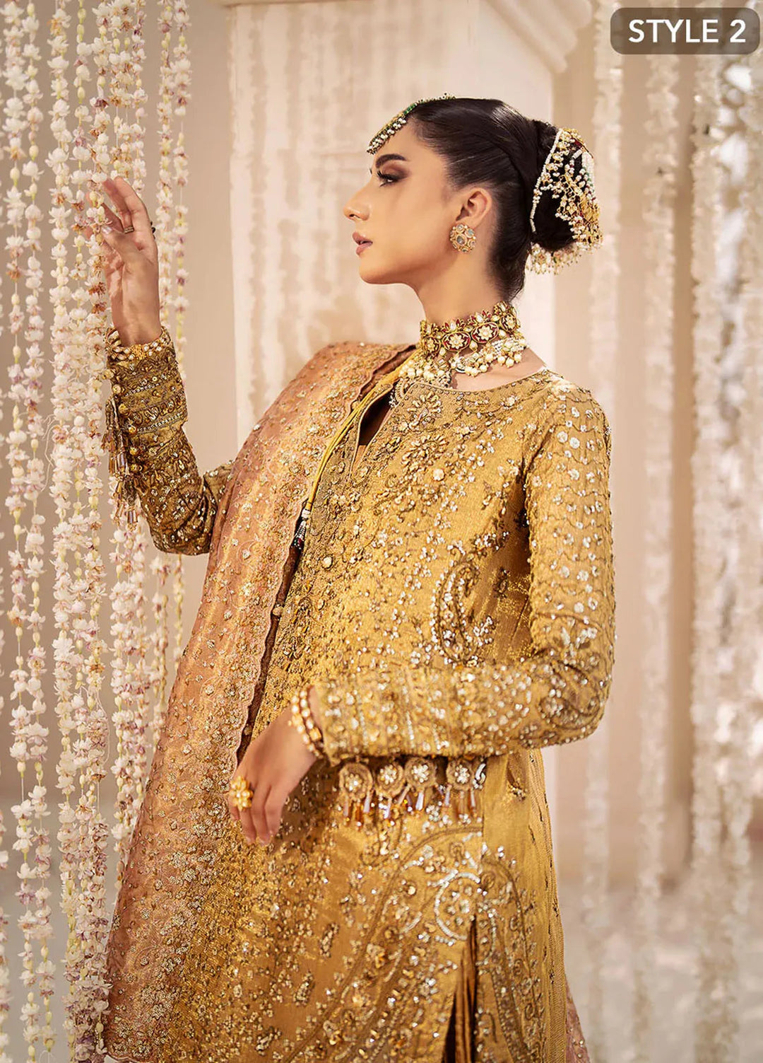 AIK Atelier Embroidered Kundan Zari Suits Unstitched 3 Piece AIK24WF2 Look 02 - Wedding Collection