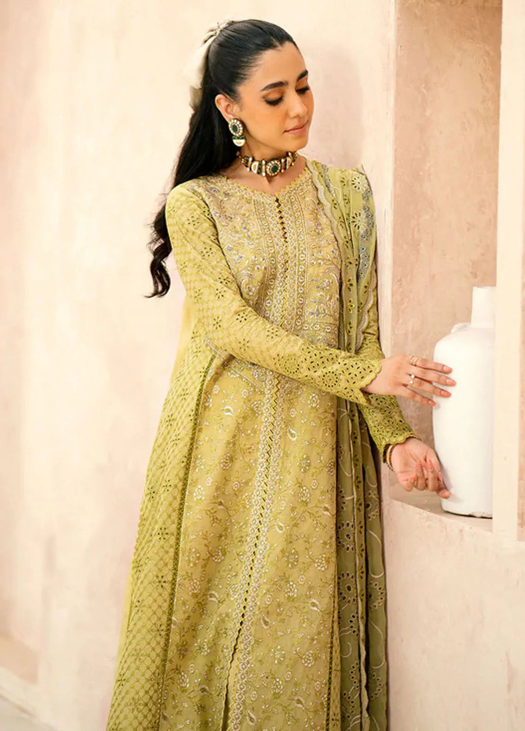 Aik Atelier Embroidered Lawn Suit Unstitched 3 Piece AIK24E LOOK 01 B - Summer Collection