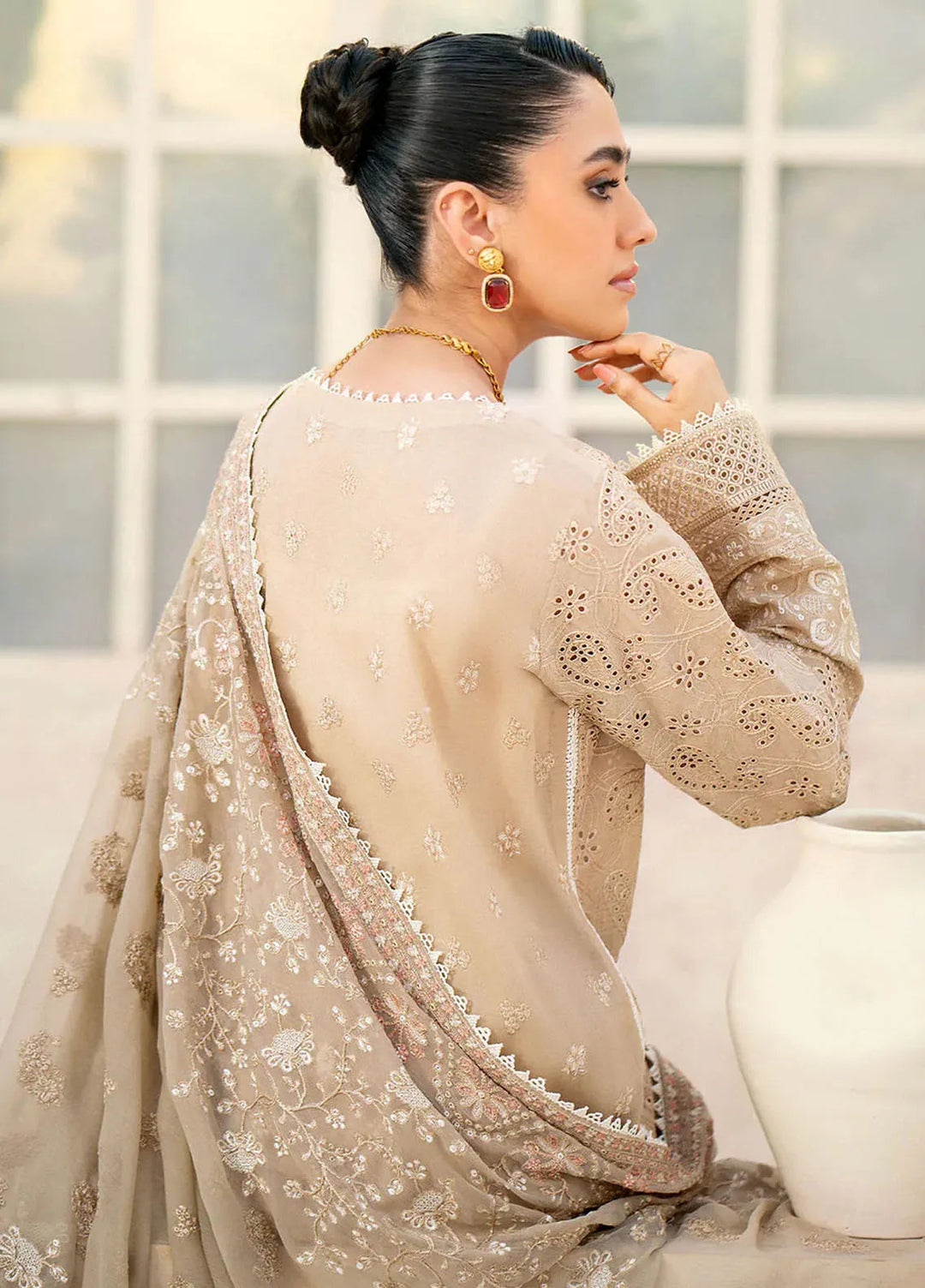 Aik Atelier Embroidered Lawn Suit Unstitched 3 Piece AIK24E LOOK 02 A - Summer Collection