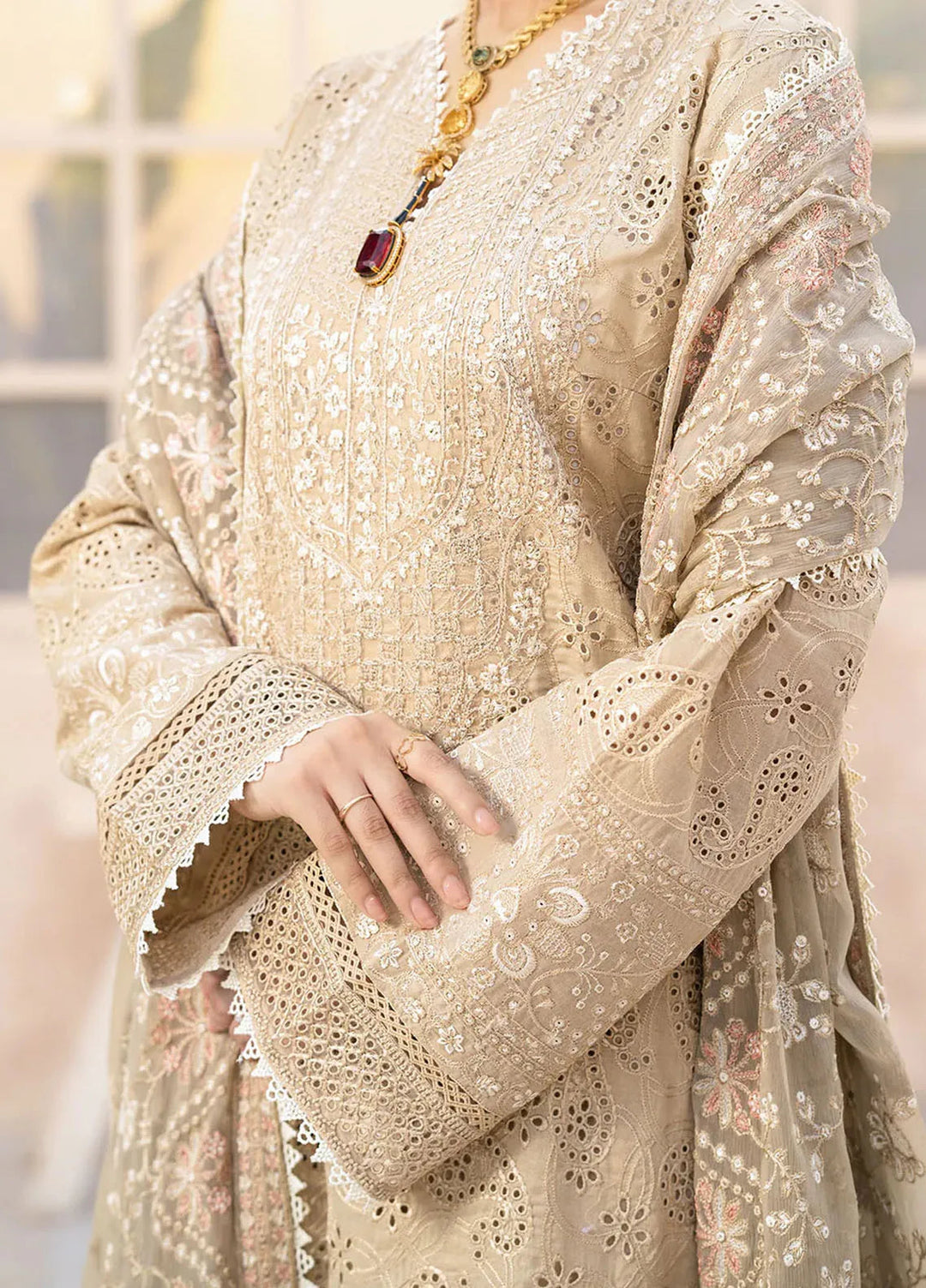 Aik Atelier Embroidered Lawn Suit Unstitched 3 Piece AIK24E LOOK 02 A - Summer Collection