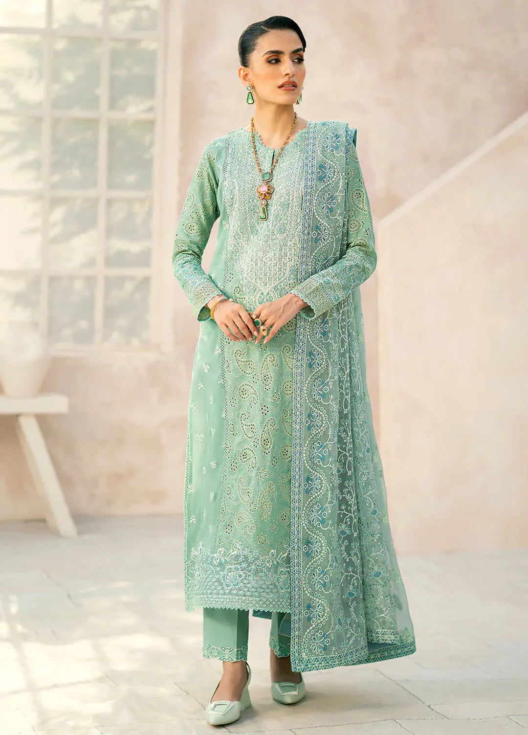 Aik Atelier Embroidered Lawn Suit Unstitched 3 Piece AIK24E LOOK 02 B - Summer Collection