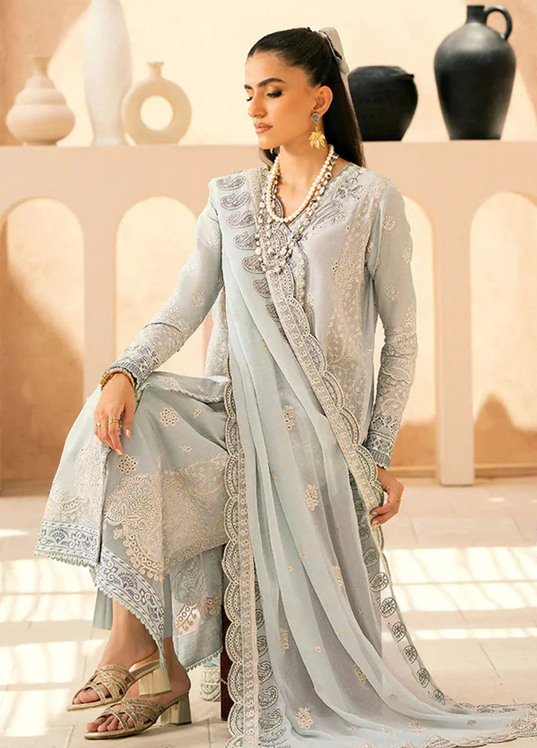 Aik Atelier Embroidered Lawn Suit Unstitched 3 Piece AIK24E LOOK 04 B - Summer Collection